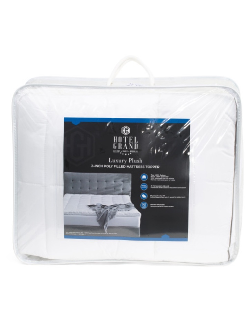 Hotel Grand White Luxury Plush Mattress Pad